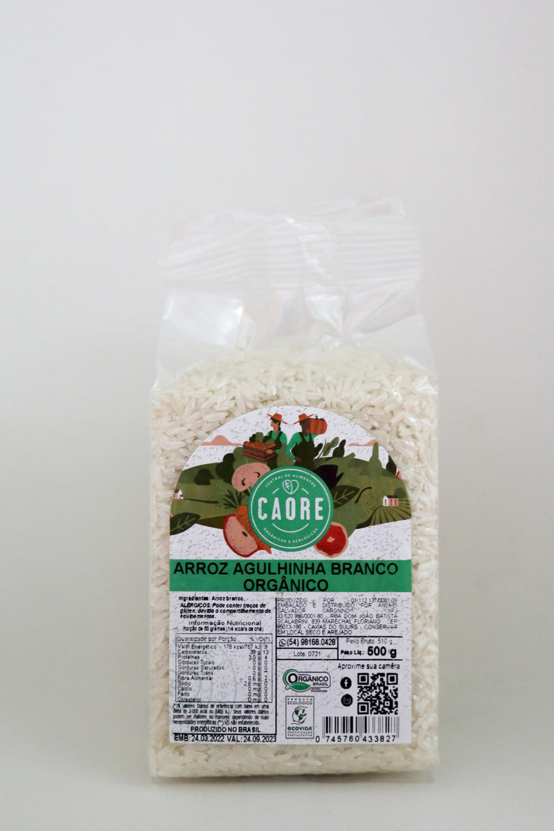 Arroz Agulhinha Integral Orgânico 500 Gramas